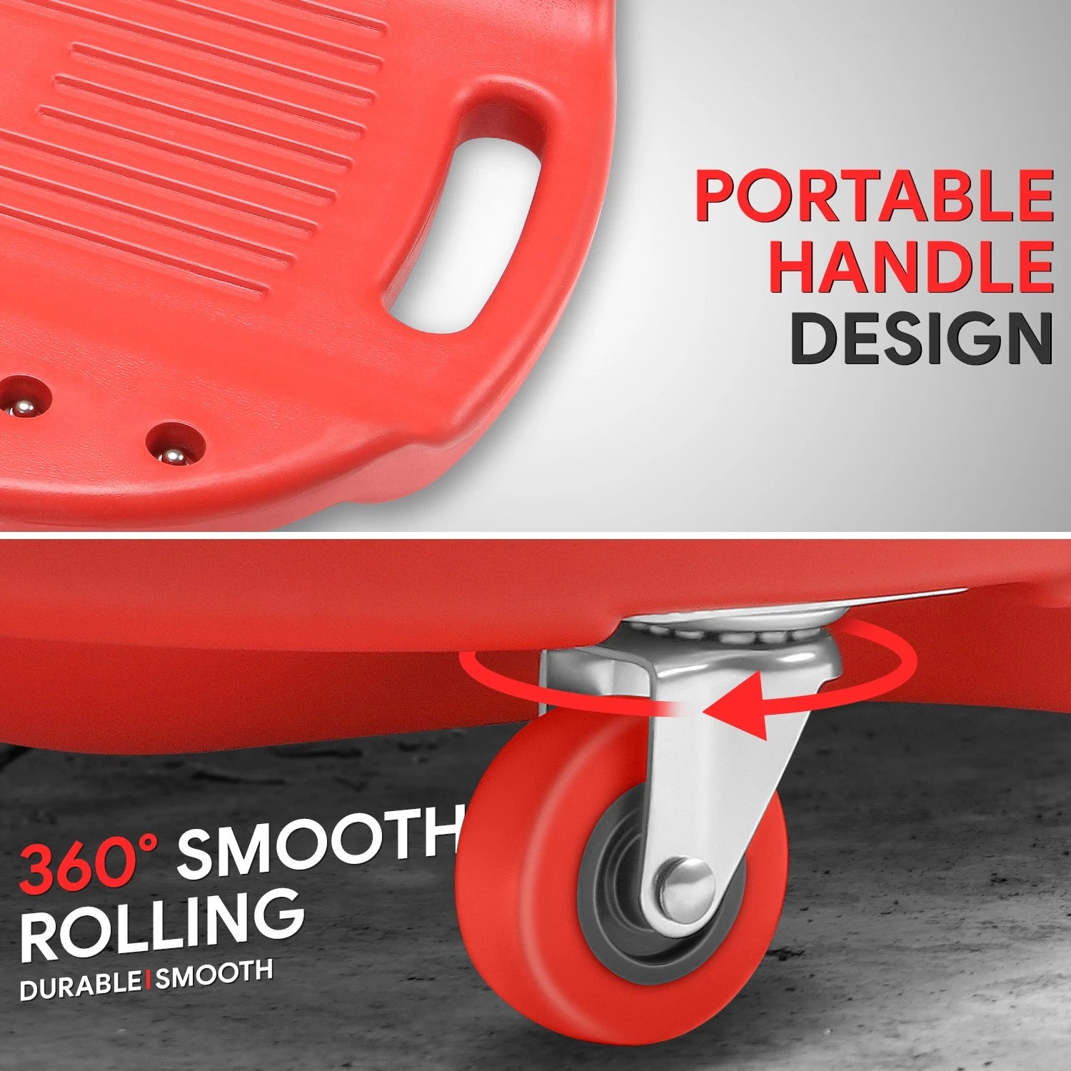 38'' Portable Red Repair Floor Creeper for Car SUV (Fits Most Models)
