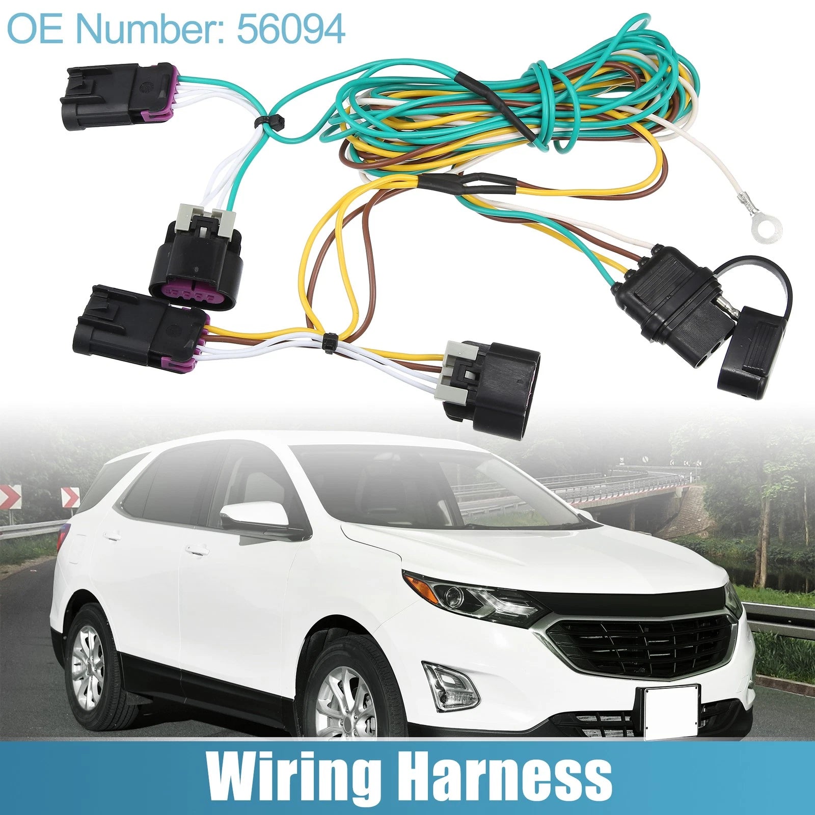 Set of 4 Trailer Wiring Harness 4-Pin for GMC Terrain (2010–2012) 56094