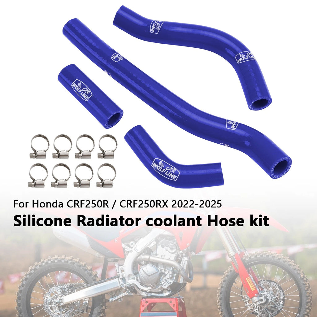Silicone Radiator Coolant Hose for Honda CRF250R CRF250RX (2022–2025) Blue