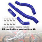 Silicone Radiator Coolant Hose for Honda CRF250R CRF250RX (2022–2025) Blue