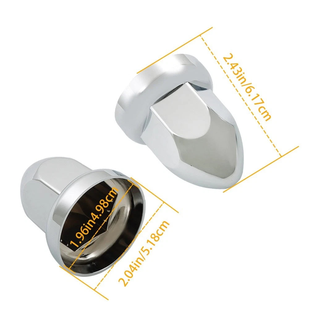 Set of 40 Chrome Lug Nut Covers for Semi Trucks (Fits Various Models)