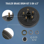 Trailer Hub Drum Kit with 10"x2-1/4" Electric Brakes for 3500 lbs Axle (2010–2023)