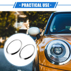 1 Pair Headlight Trim Ring for BMW Mini F55 (2014–2021) Silver Tone