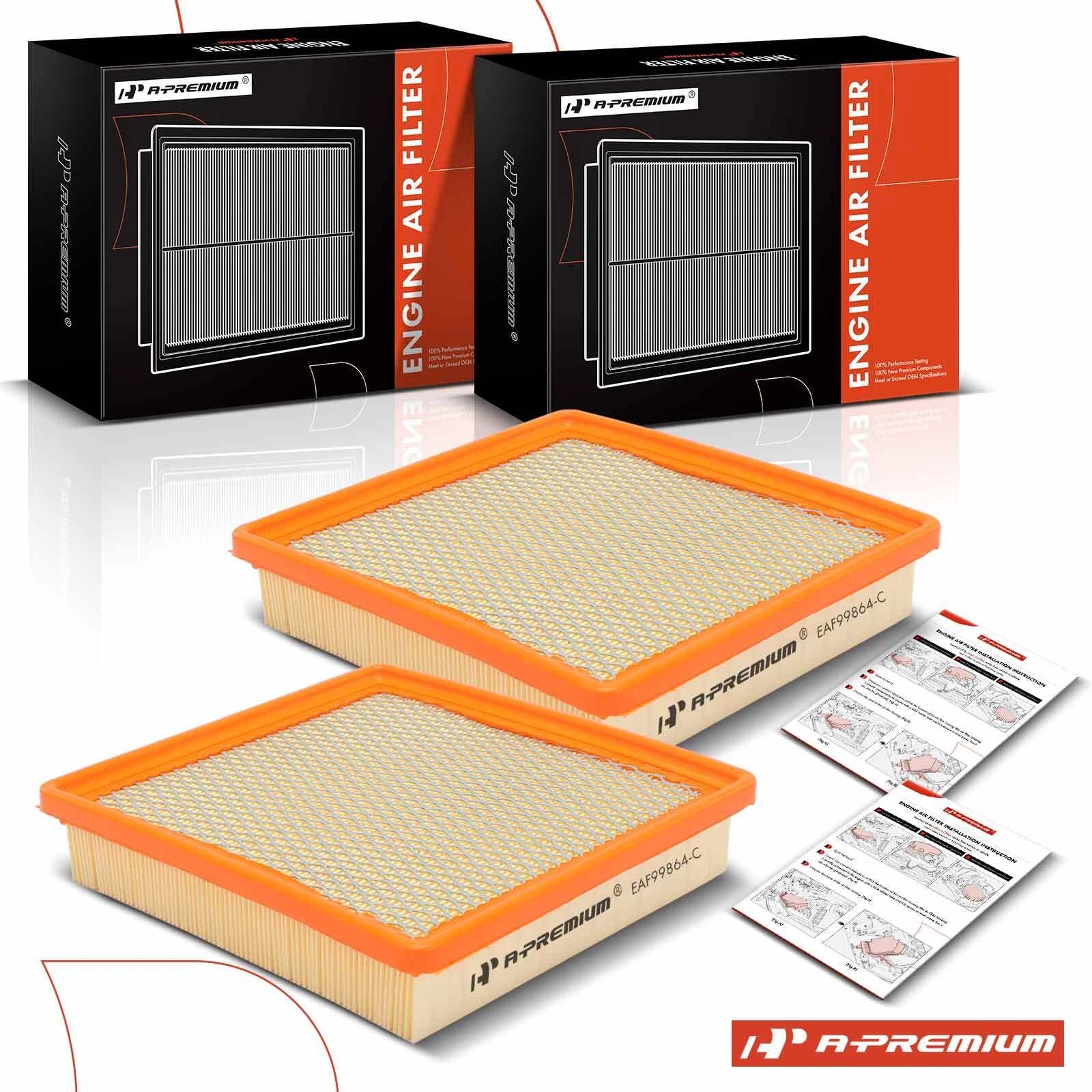 2X Engine Air Filter for Jeep Wrangler JL (2021–2024) V8 6.4L