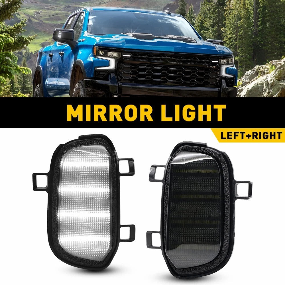 2X LED Mirror Side Task Lamps for Chevrolet Silverado 1500 (2019–2022)