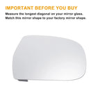 Right Side Heated White Mirror Glass for Audi A4 (2010–2015)