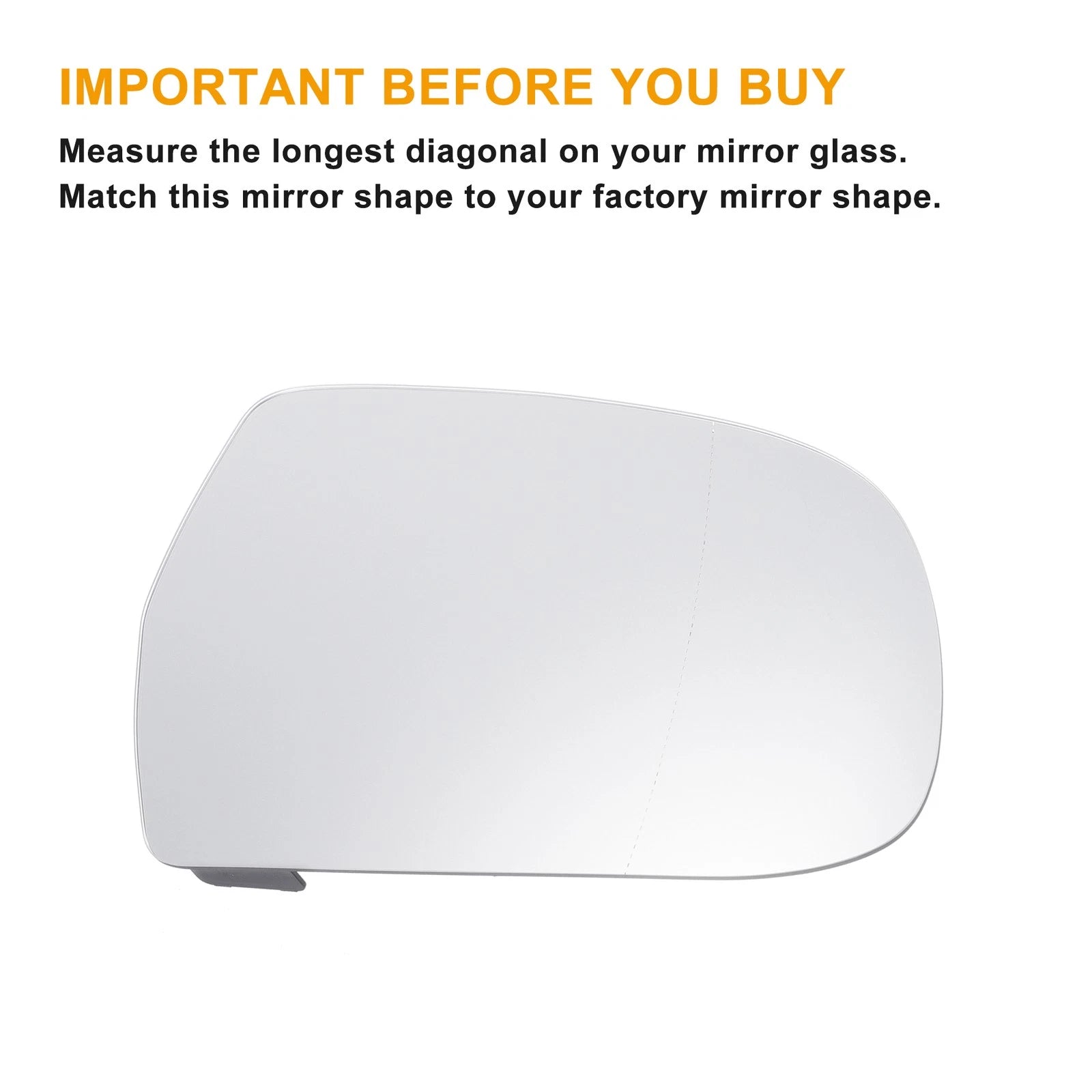 Right Side Heated White Mirror Glass for Audi A4 (2010–2015)