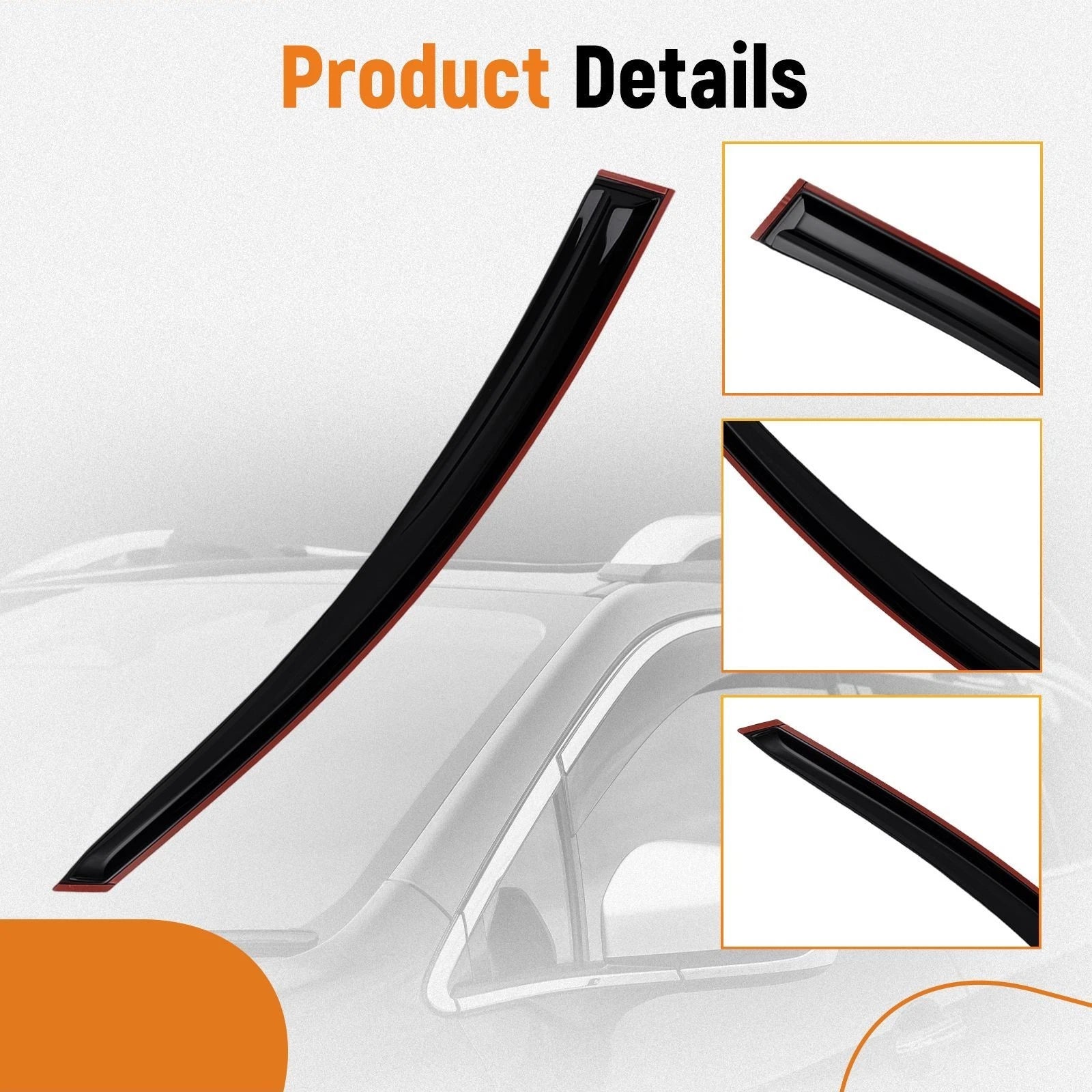 Set of 4 Black Vent Visors for Hyundai Sonata (2011–2014)