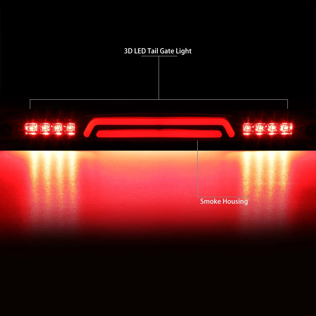 3D LED Rear Center Tailgate Lamp Brake Light for Dodge Ram (2003–2006)