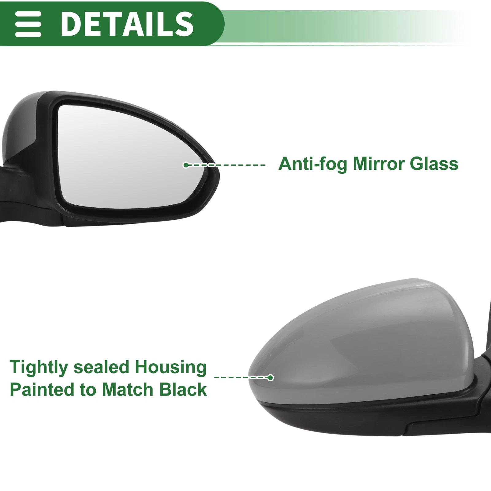 3 Pins Right Passenger Side Door Mirror for Chevrolet Cruze (2011–2016)