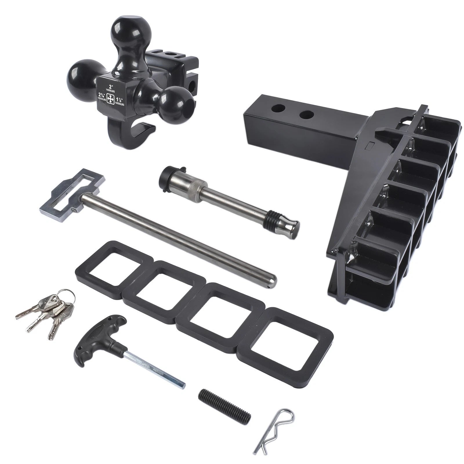 Adjustable Trailer Hitch for 2" Receiver (17000 lbs GTW)
