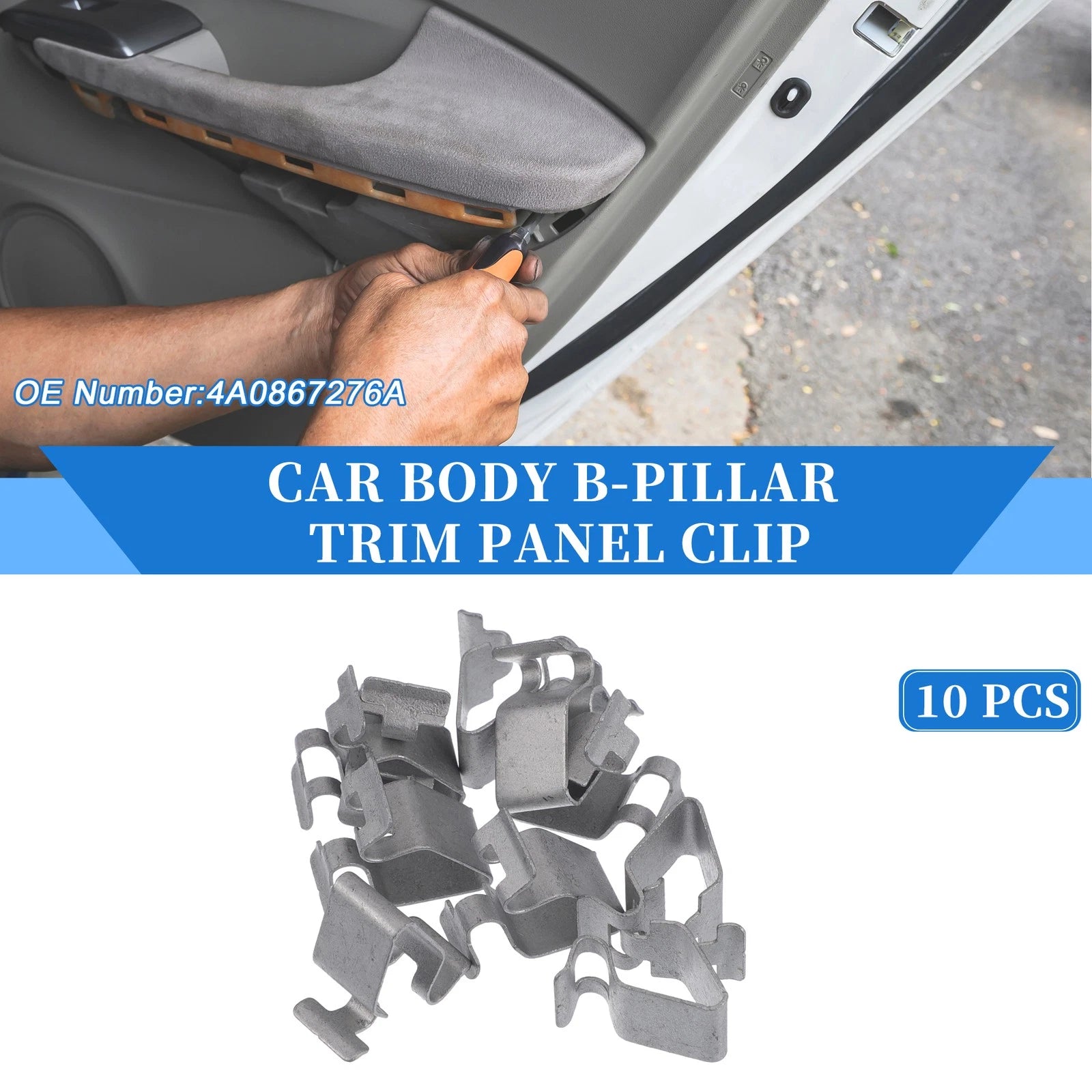 10 Pcs B-Pillar Trim Panel Clip for Volkswagen Beetle (1998–2019) Silver Tone