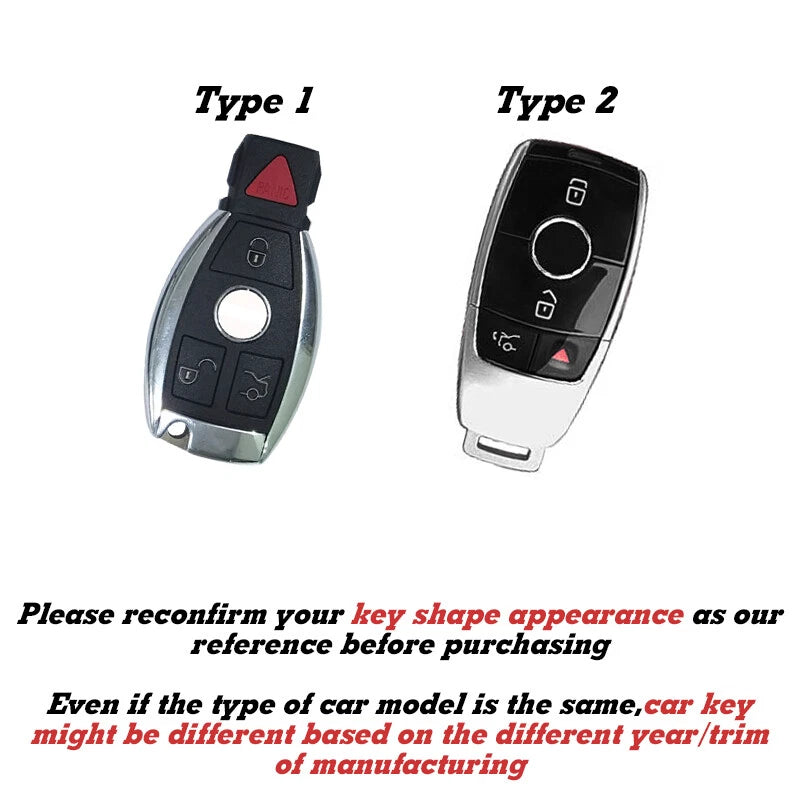TPU Leather Key Fob Cover for Mercedes-Benz C, E, S-Class (2010-2017)