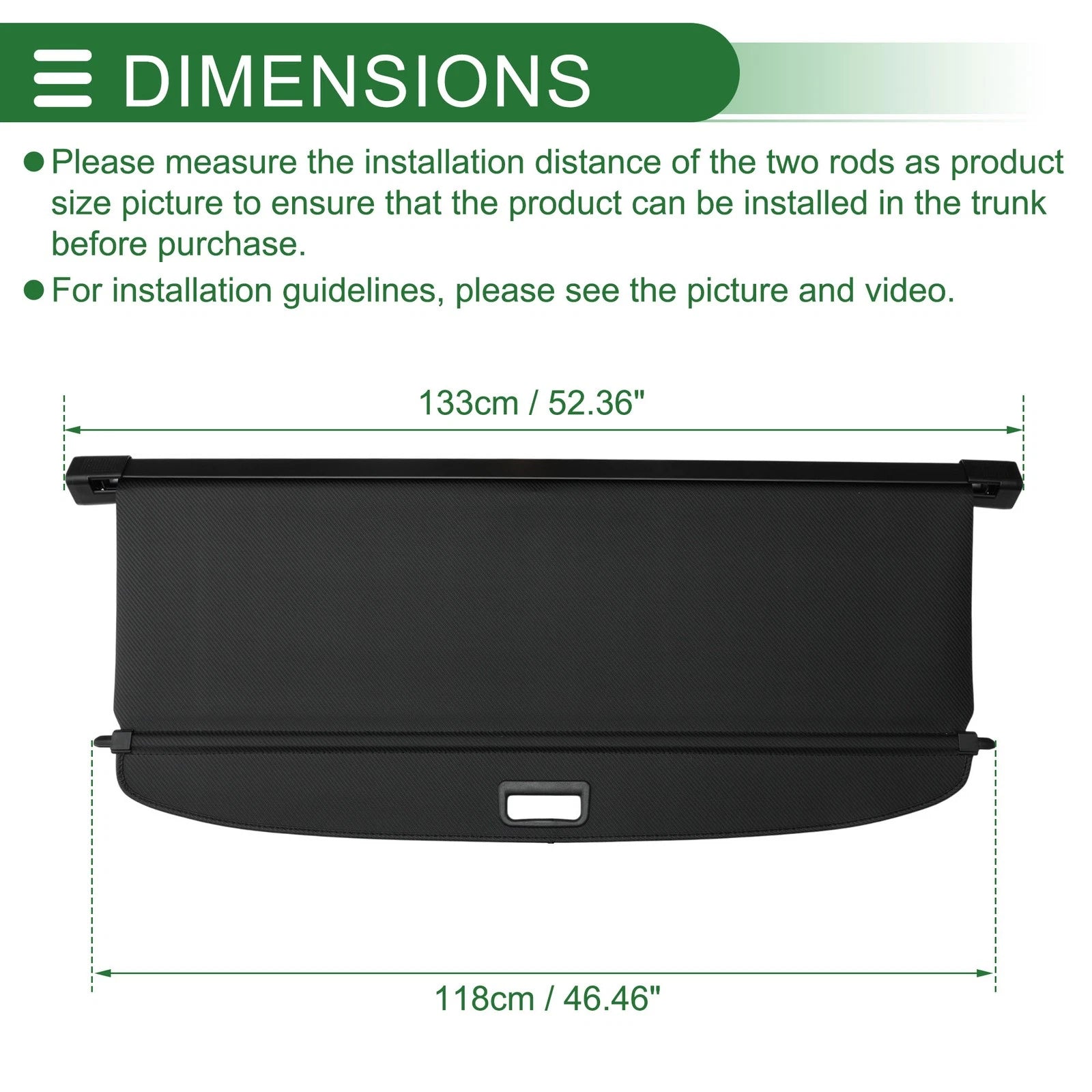 Retractable Cargo Cover for Dodge Durango (2011–2025) Carbon Fiber Black