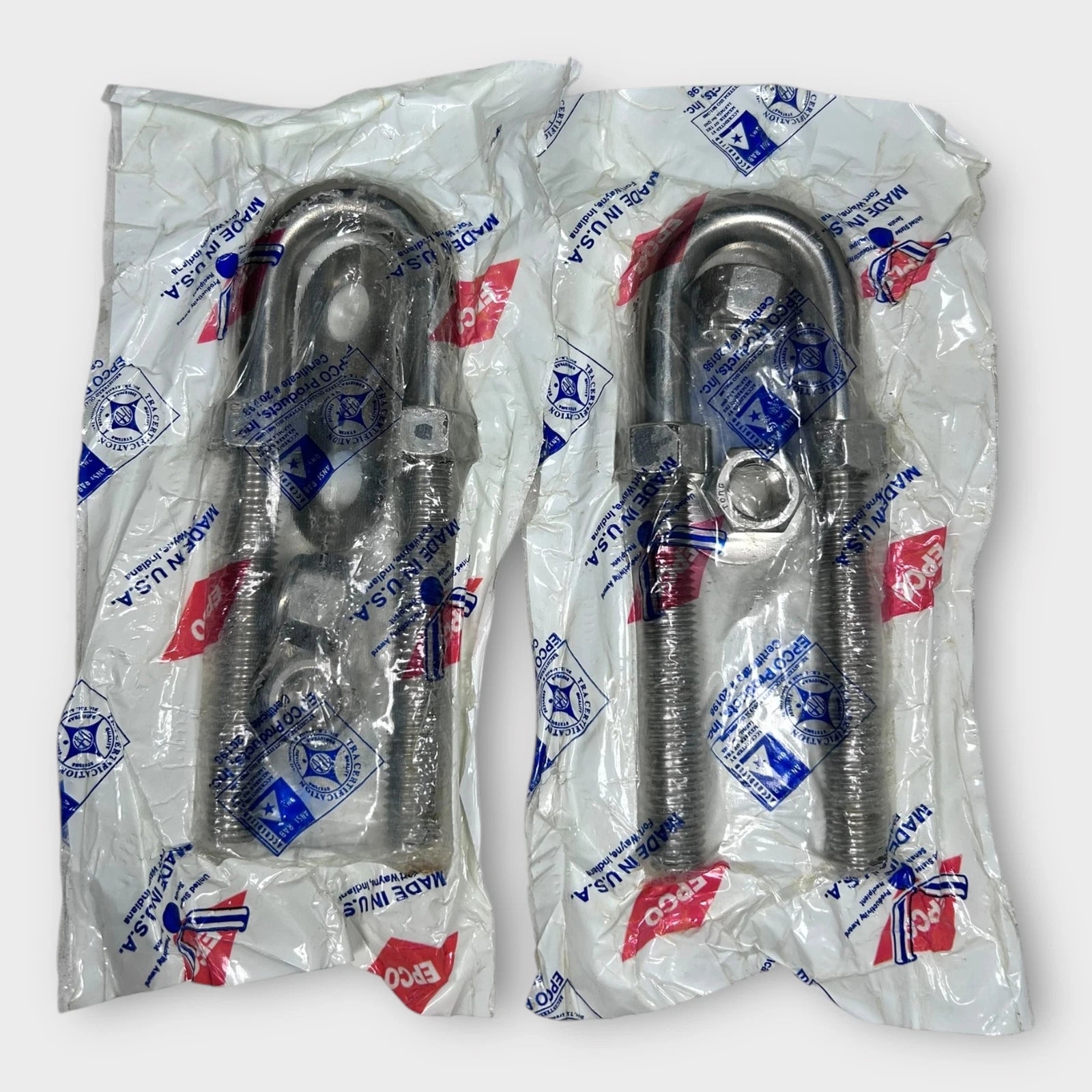 Set of 2 Boat SS Bow Eye 7 1/8" x 2" Spread - Part 16-359-0