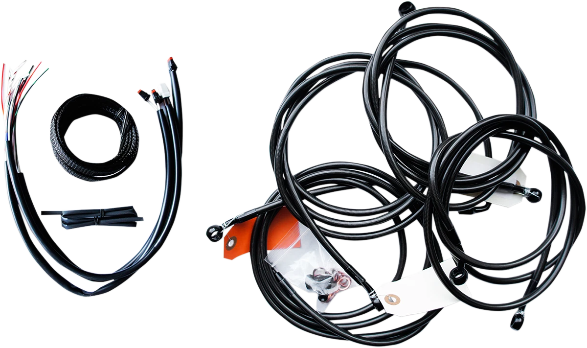 LA Choppers Complete Midnight Braided Cable Kit for Harley (2016)