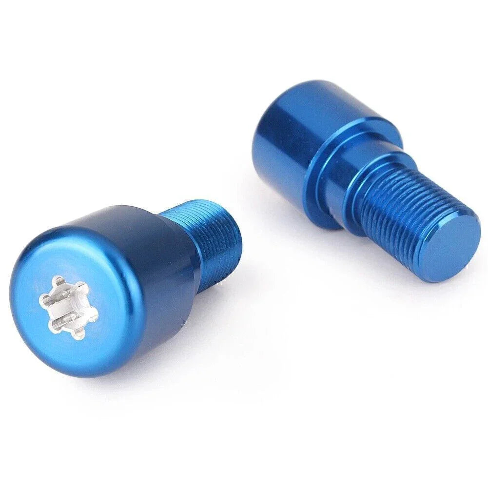 18mm Blue Handlebar Grips & End Cap Plugs for Motorcycle Dirt Bike