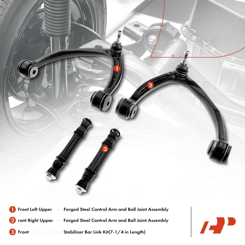 Set of 4 Front Upper Control Arm Sway Bar Links for Chevy Silverado 1500 (2007–2018)