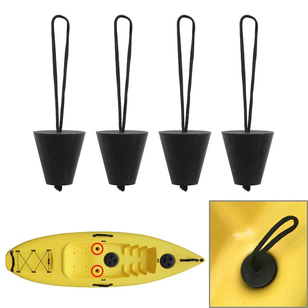 Set of 4 Kayak Scupper Plugs for Universal Fit (3/4" to 1.5")