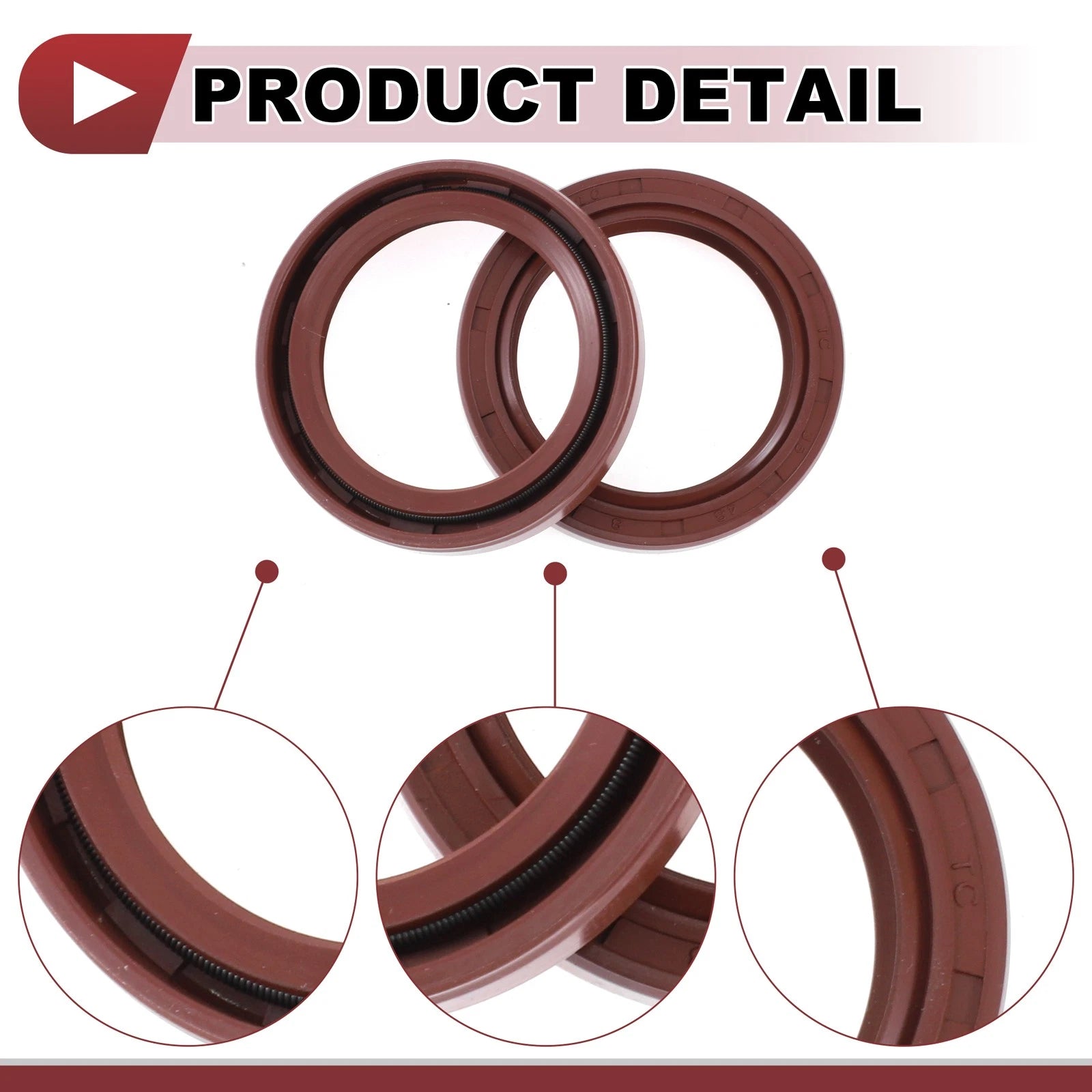 Set of 2 Oil Seal Rotary Shaft Seal FKM Rubber 35x48x8mm