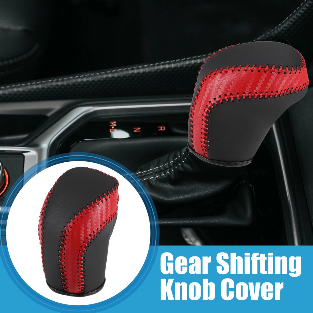 Gear Shifting Knob Cover for Toyota Corolla (2019–2022) Red Black Stitches