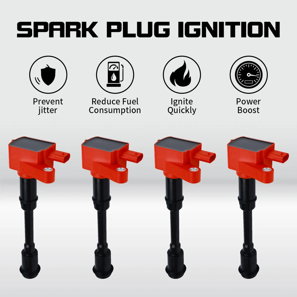Set of 4 Ignition Coils for Ford Escape Fiesta Fusion Transit Connect (1.6L) UF674