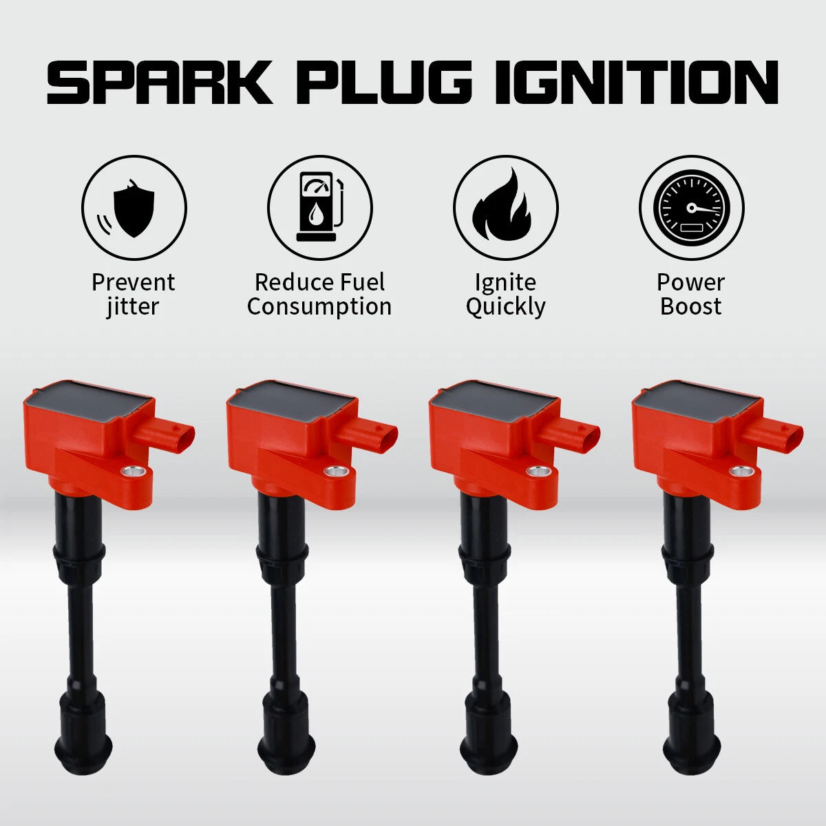 Set of 4 Ignition Coils for Ford Escape Fiesta Fusion Transit Connect (1.6L) UF674
