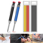 Metal Carpenter Pencil with Refill Leads and Sharpener for Deep Hole Marker