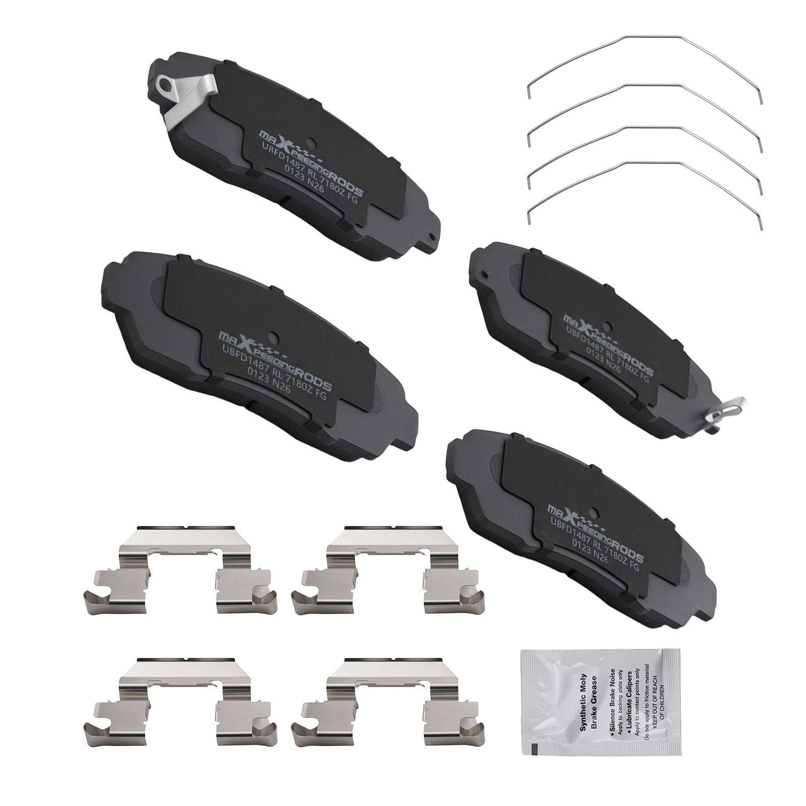 Set of 4 Front Ceramic Brake Pads for Honda CR-V (2012–2022) Subaru Legacy (2016–2019)