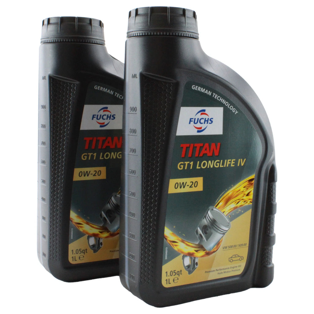 2X Fuchs TITAN GT1 LONGLIFE IV SAE 0W-20 Engine Oil 1L for Audi Porsche