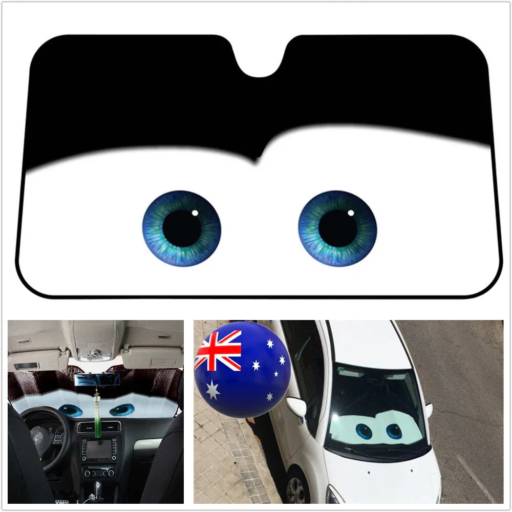 Cute Eye Folding Sun Shade Windshield Cover for Car (Universal Fit)