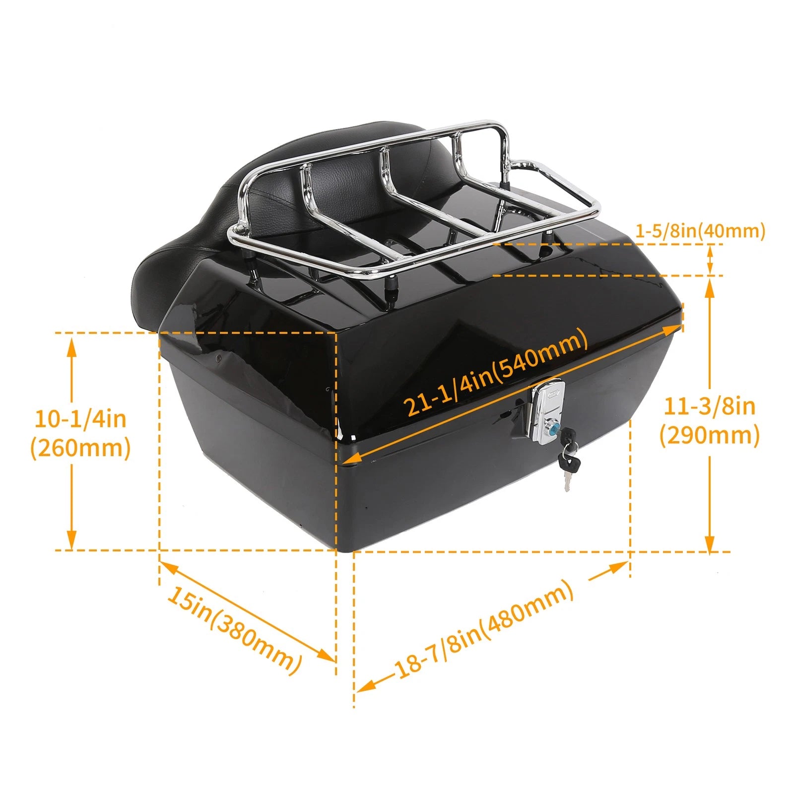 Motorcycle Tail Box Trunk Bag for Honda Harley Kawasaki (Fits )