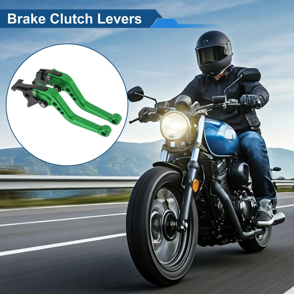Adjustable Short Brake Clutch Levers 1 Pair for Suzuki SV650 (1999–2009) Green