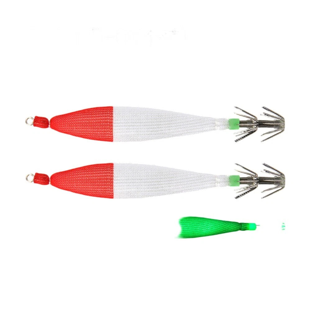 2X Squid Jig Lure 10cm 5g Luminous with Rotatable Ring Setup for Fishing