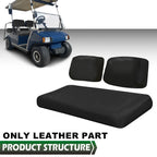 Set of 3 Black PU Seat Covers for Club Car DS Golf Cart (1982–2000)