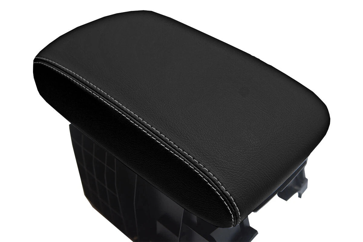 Leather Console Lid Armrest Cover for Subaru Tribeca (2006–2014) Gray Stitch
