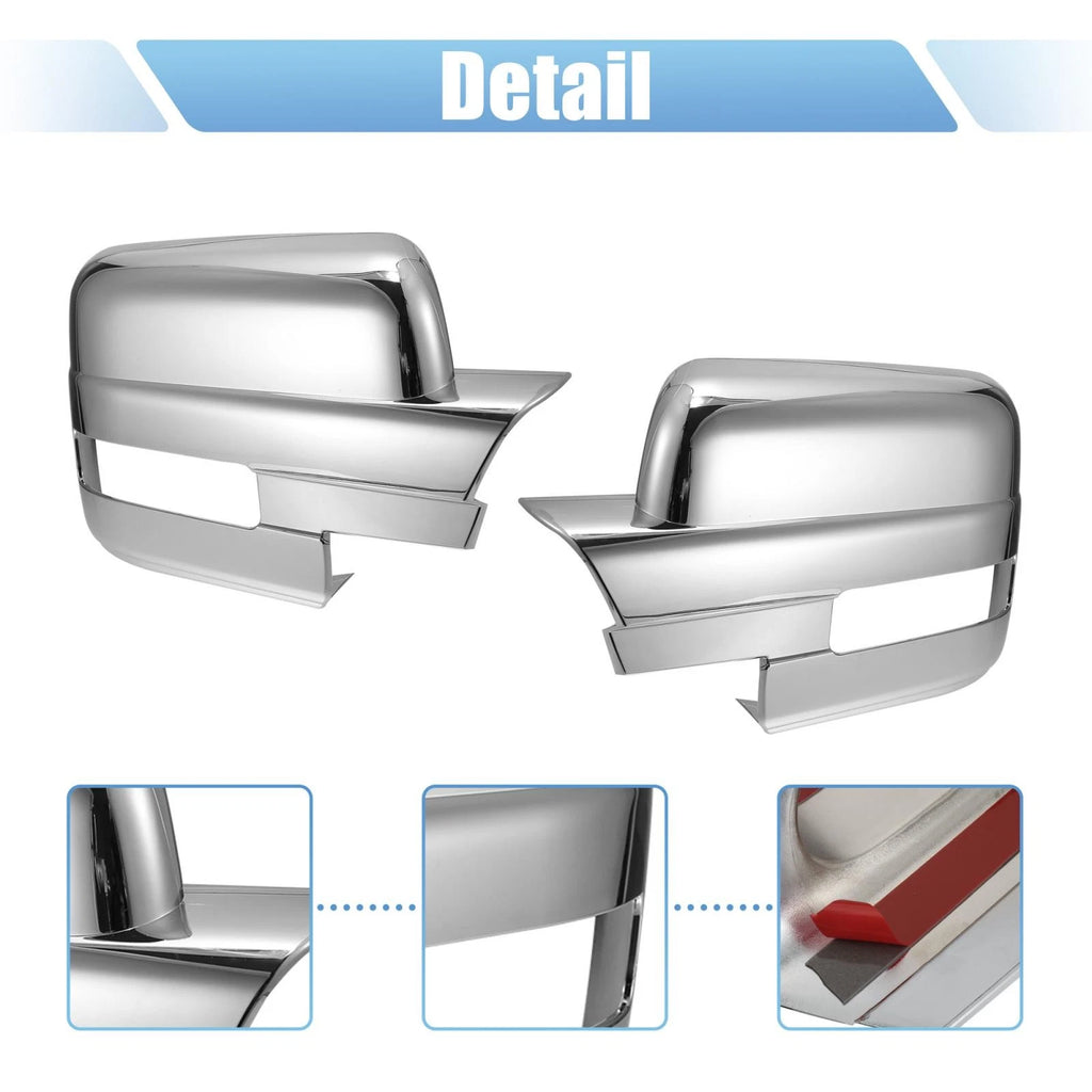 Pair of Chrome Plated Full Mirror Covers with Turn Signal for Ford F150 (2009–2014)