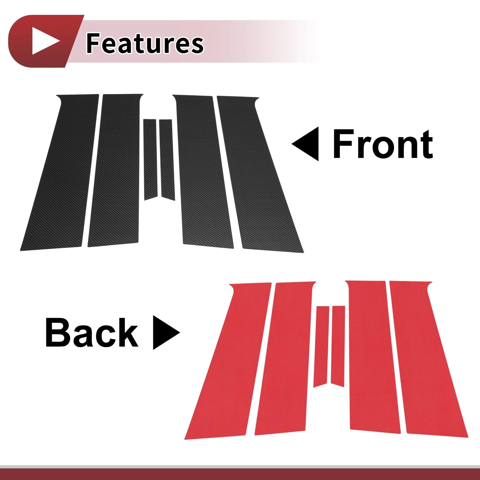 Door Pillar Window Trim for Chevrolet Aveo Sedan (2011–2014) Black Carbon Fiber