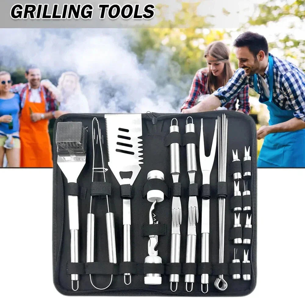 29 pcs Outdoor Barbecue Grilling Tools Set with Bag