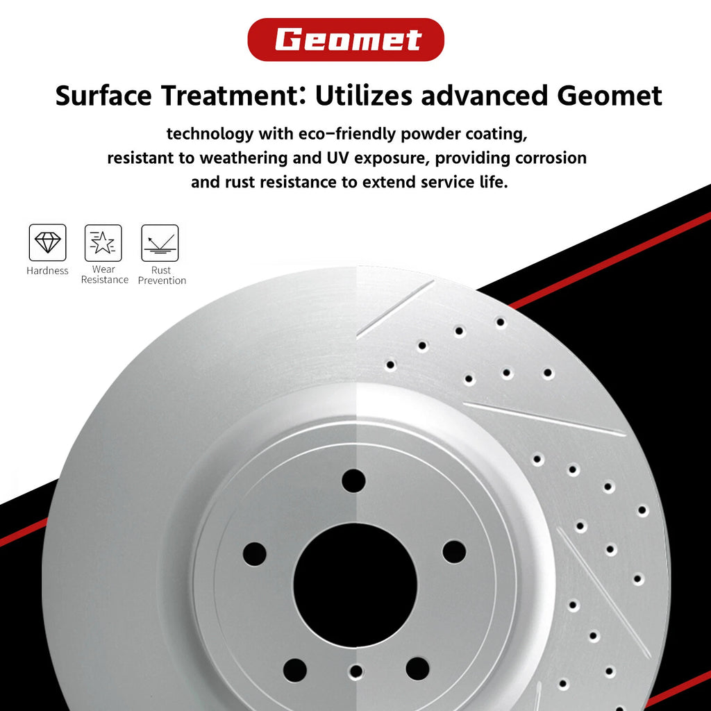 283mm Front Drilled Brake Rotors & Ceramic Pads for Nissan Xterra (2000–2004)