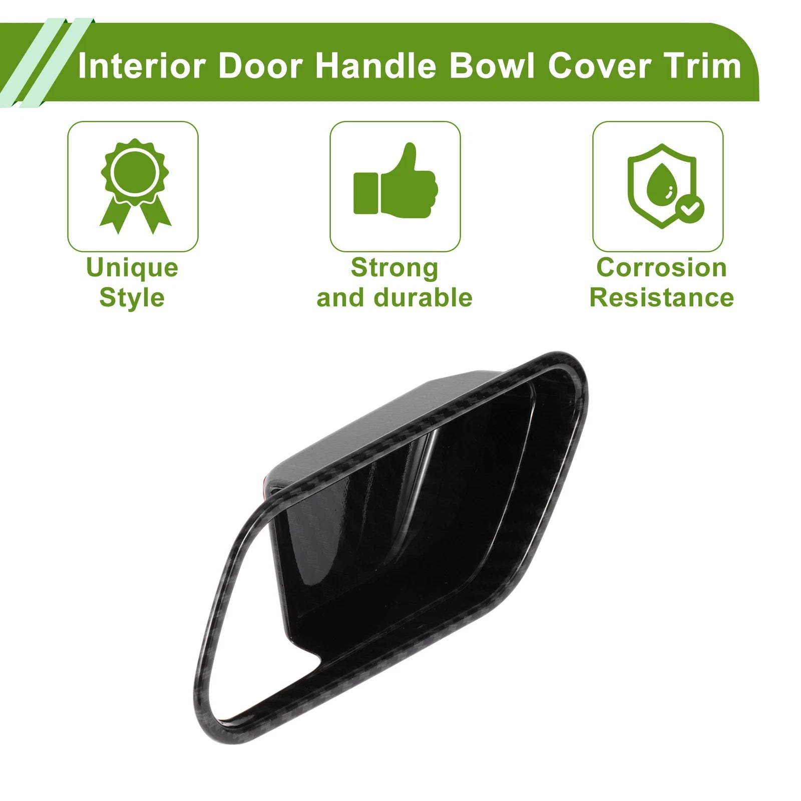 Interior Door Handle Bowl Cover Trim for Nissan Kicks (2025) Carbon Fiber Black