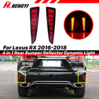 Red Lens Rear Bumper Reflector Brake Signal Light for Lexus RX (2016–2018)