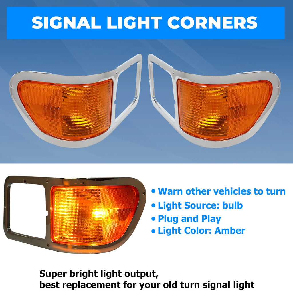 Set of 2 Headlight Bezel Trim for Ford F650 F750 (2000–2015)
