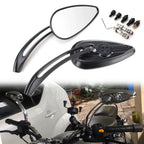Black Skull Teardrop Mirrors for Harley Touring Dyna Sportster 883 1200 (2010–2023)