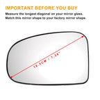 Left Side Heated White Mirror Glass for Toyota Prius (2009–2016)