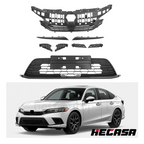 Front Bumper Upper & Lower Grill with Headlight Eyelid for Honda Civic (2022–2023)