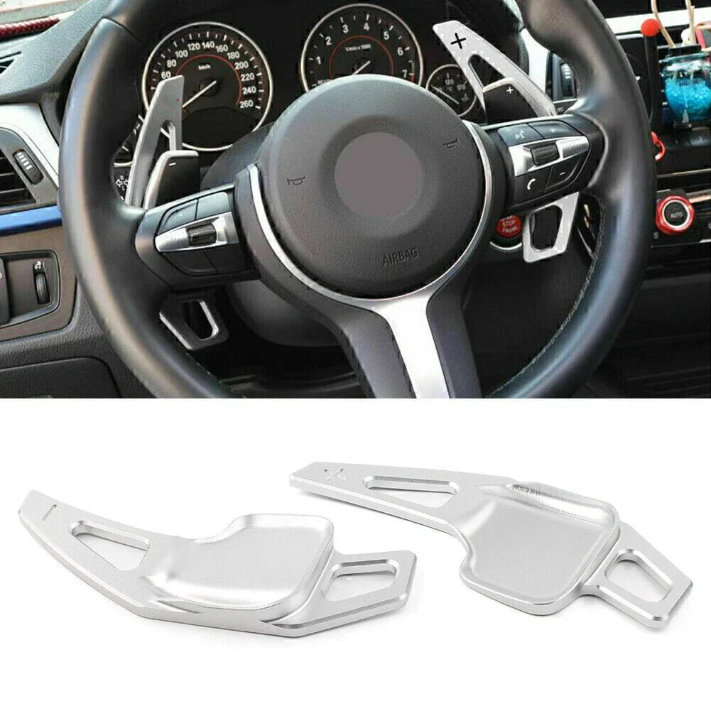 Silver Steering Wheel Shift Paddle Extension for BMW 3 5 Series (2012-2019)