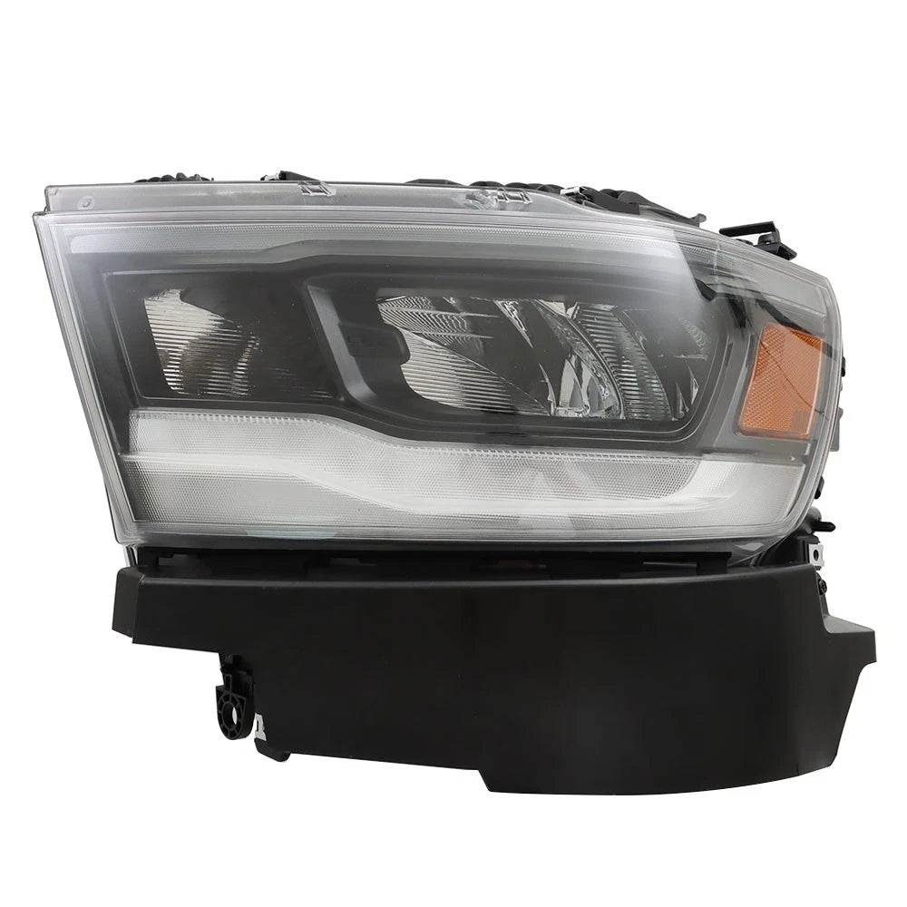 Black LED Headlight Housing with DRL for Dodge RAM 1500 (2019–2023)