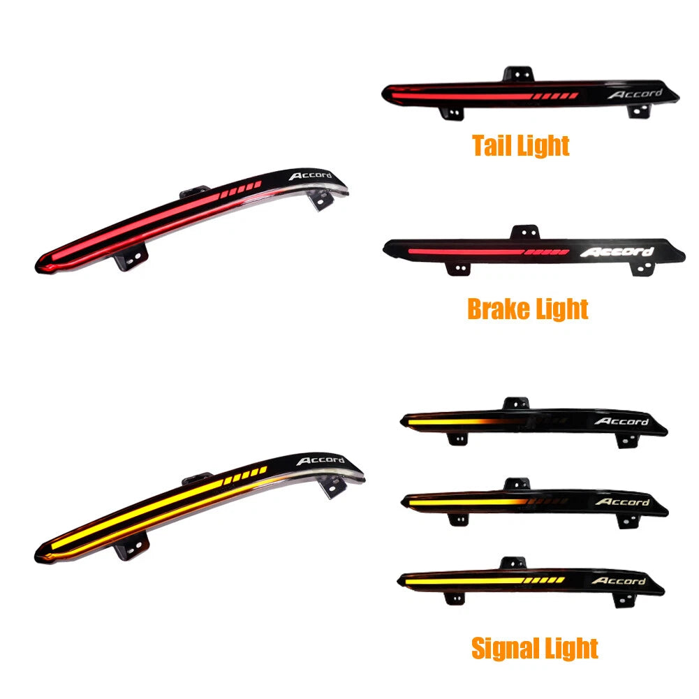 Smoked LED Reflector Tail Brake Lights for Honda Accord (2018–2022)
