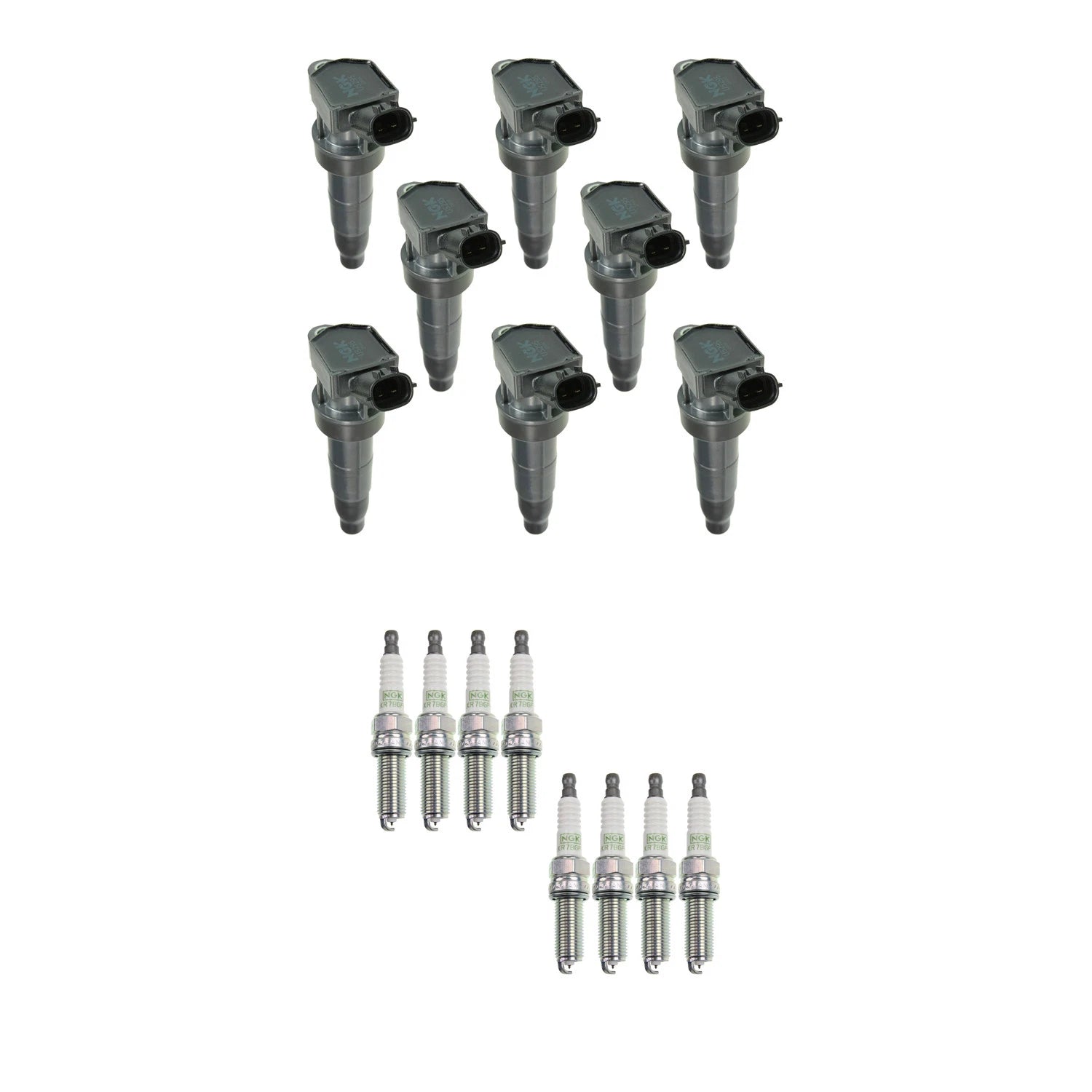 NGK 8 Ignition Coils & Platinum Spark Plugs Kit for Equus Genesis K900 (2014–2016)